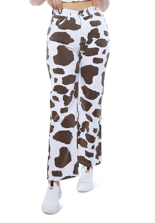 cow print wide pants